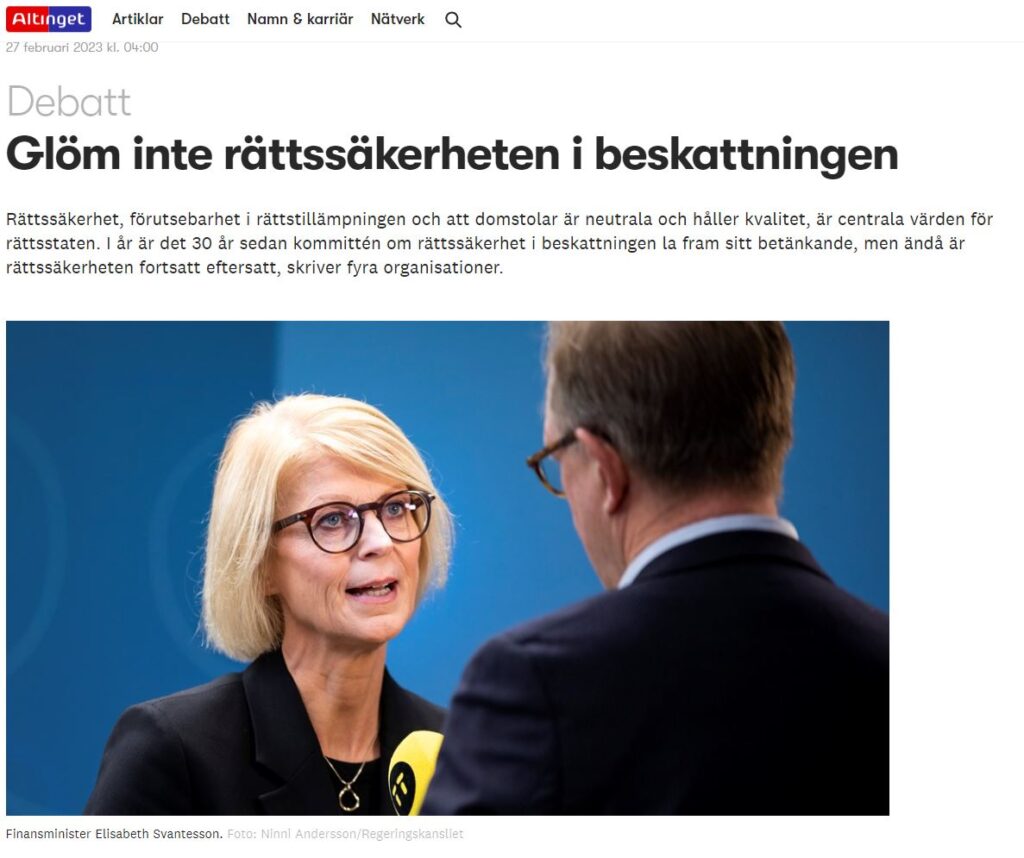 Debattartikel i Altinget